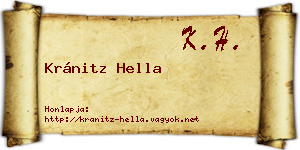 Kránitz Hella névjegykártya
